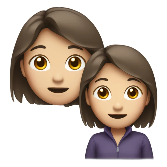 asian girl with brown hair and waving sticker