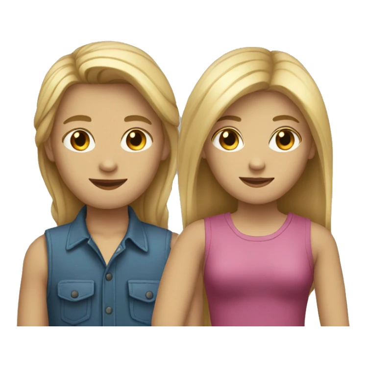Girl with straight dark blonde hair with a boy that is blond. sticker