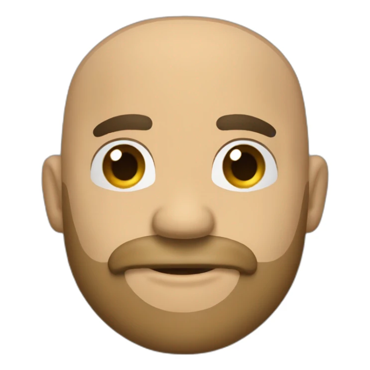 Create emoji slightly rounded head, black beard, black hair with a little baldness on the sides, black eyes, light brown skin. I want a thumbs up emoji. sticker