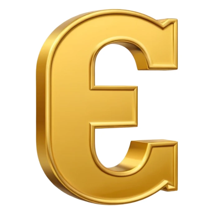 Symbole de currency en or en forme de lettre F précise, seul, 3D, brillant, style emoji simple et lisible sur fond uni. pas une autre lettre

Fcoins sticker