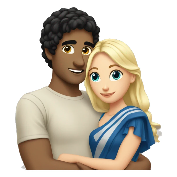 Greek￼ Man black hair hugging blonde girl  sticker