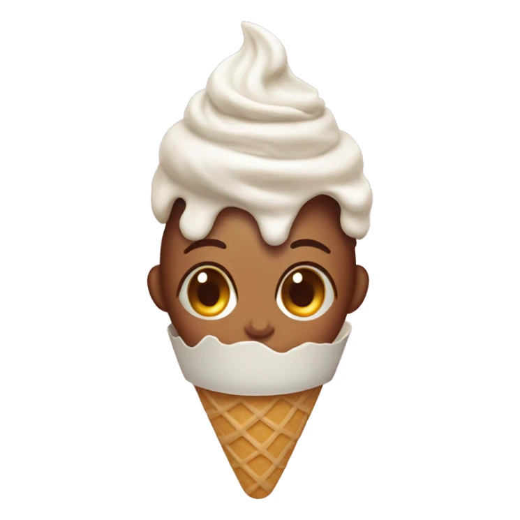woman head surrounded by ice cream on top of icecream cone sticker