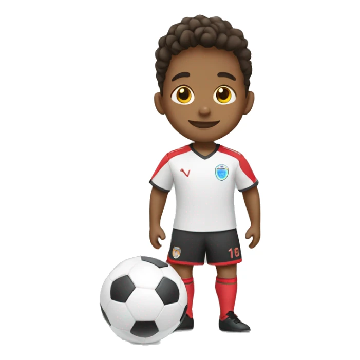 Un niño jugando al futbol sticker