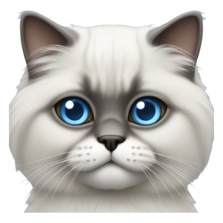 Himalayan cat grey and white with blue eyes sticker