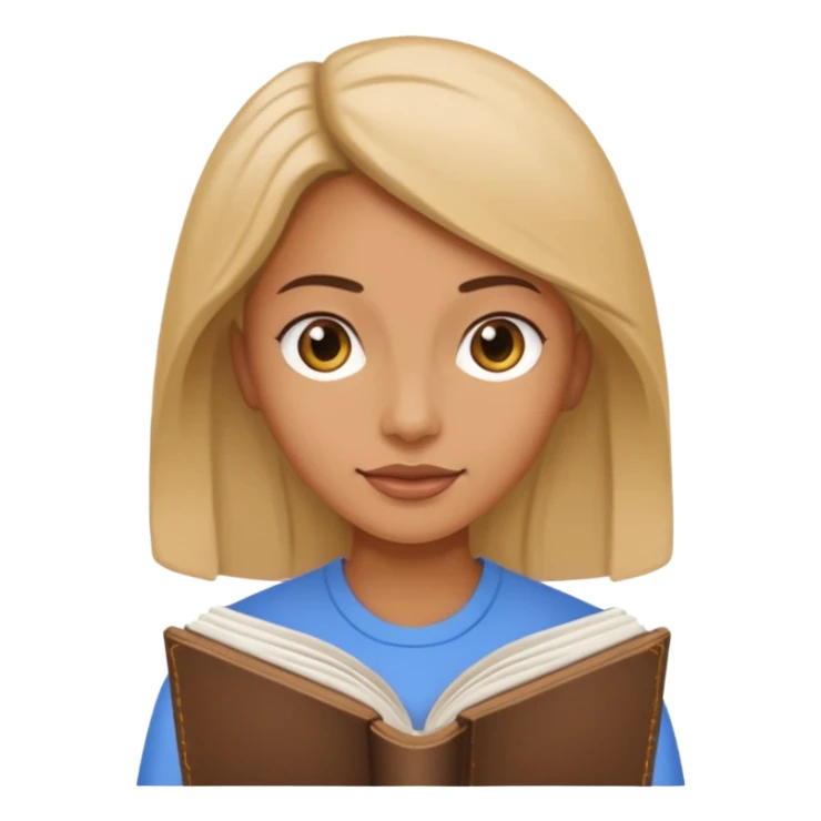 a woman holding an open book sticker