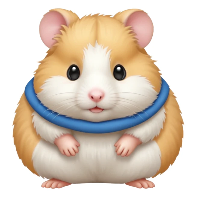 A very simple all-white hamster emoji sticker