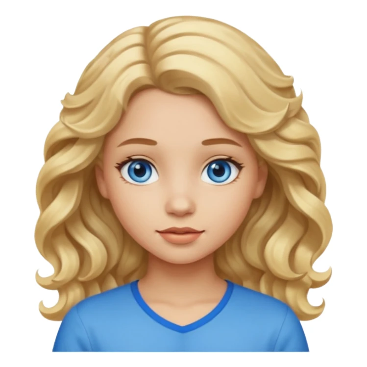 Girl with light skin blonde wavy hair sticker
