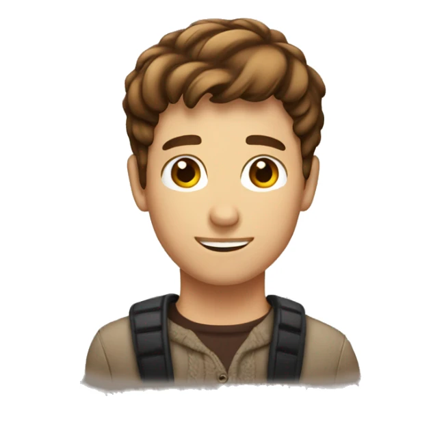 Short brown hair male with christmas vibe sticker