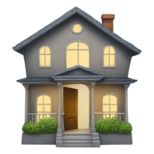 a house with a butler looking out of the window sticker