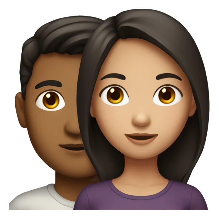 Brunette girl with dark haired boy  sticker