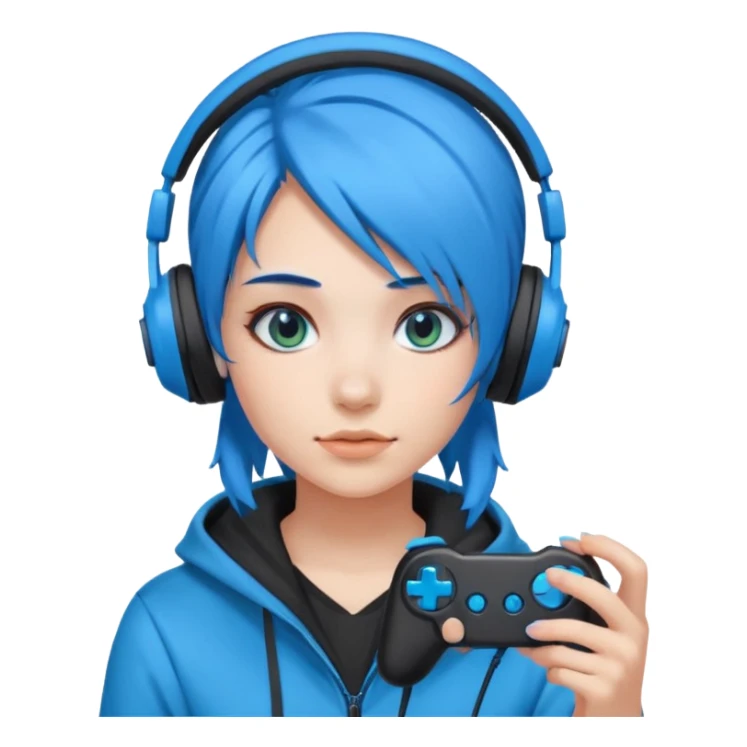 Girl gamer with neon blue hair










 sticker