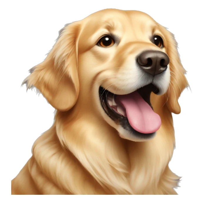Golden retriever with tongue sticking out  sticker