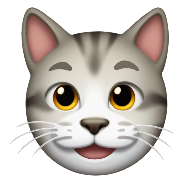 Happy emoji with cat mouth sticker