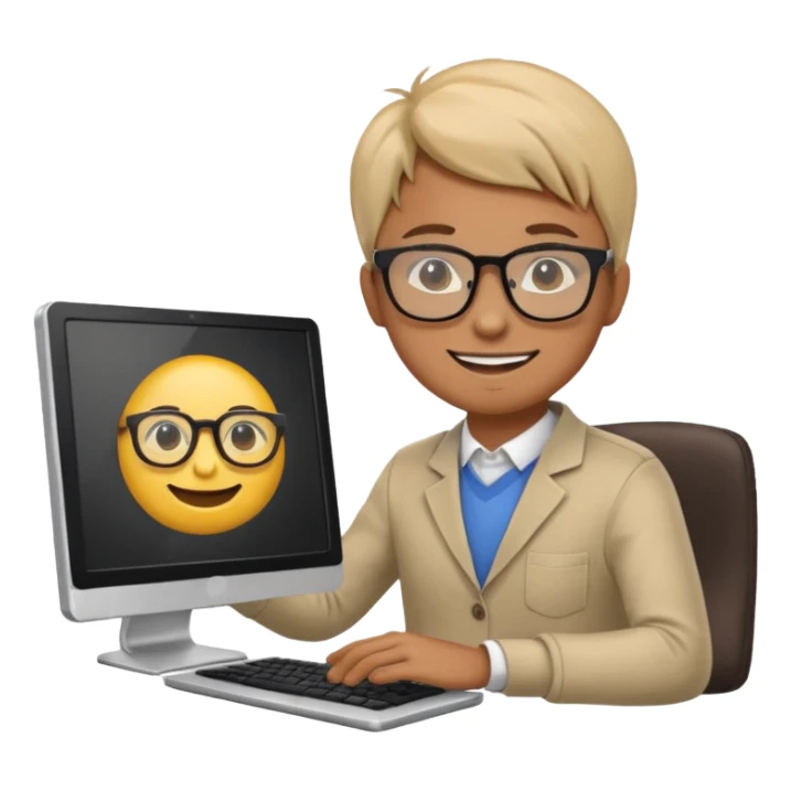 Generate a realistic emoji of something getting programmed by a logistic person sticker