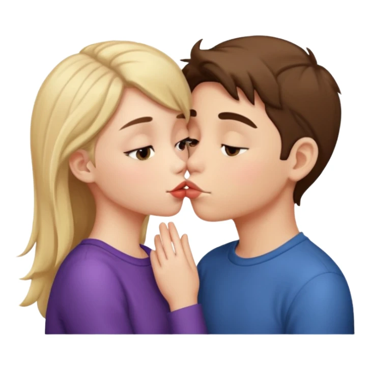 Boy and girl kissing sticker