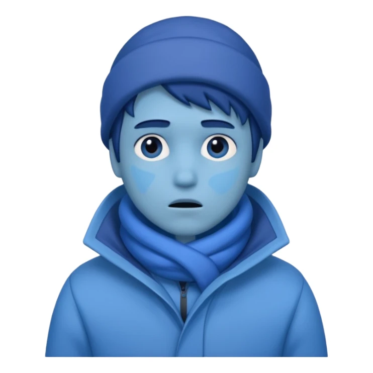Uma pessoa azul de frio congelando sticker