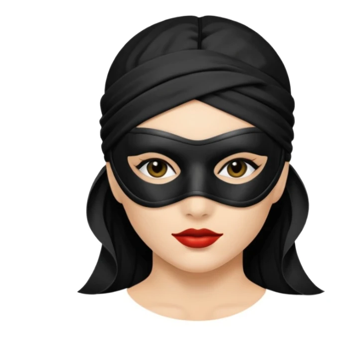blindfolded masked woman sticker