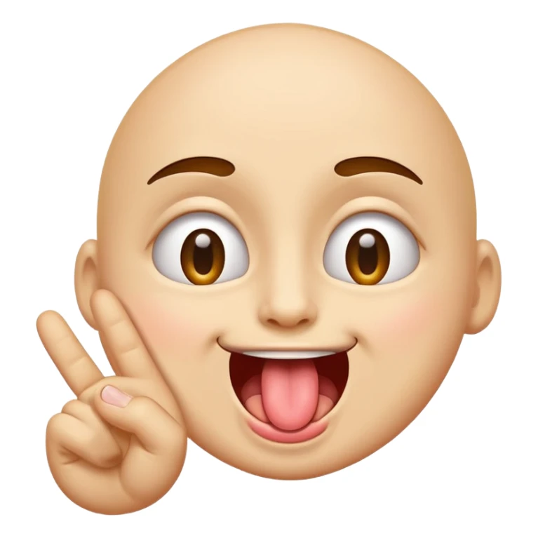 playful face pulling down one lower eyelid with one finger and sticking out its tongue, fun expressive emoji style sticker