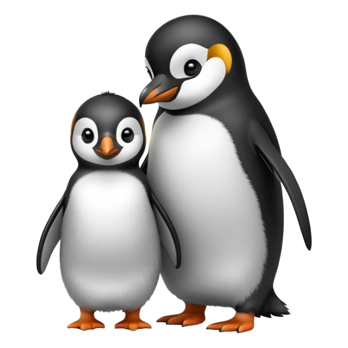 Parent and baby penguin together sticker