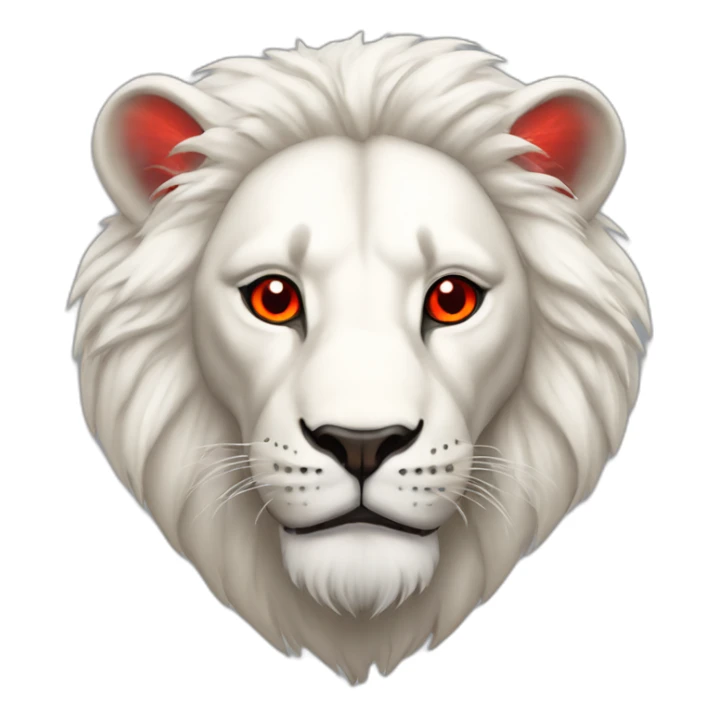 White lion with flashing red eyes  sticker