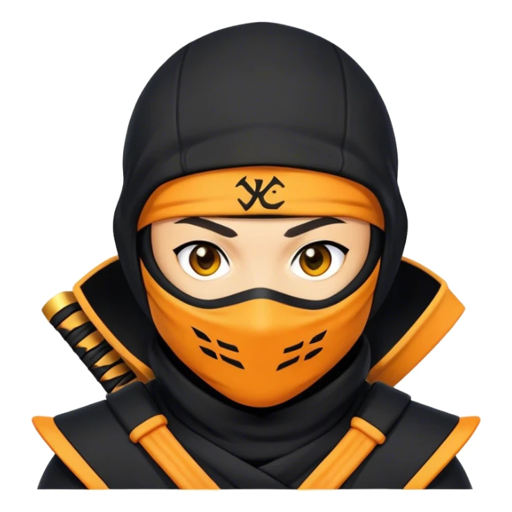 yellow-Orange and black ninja with a YC logo sticker