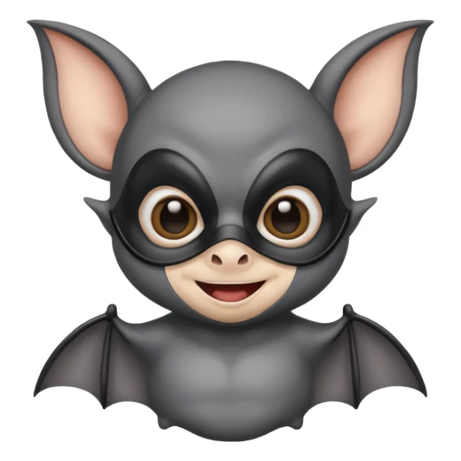 cute baby bat with mask sticker