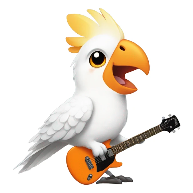 White cockatiel playing electro guitar sticker