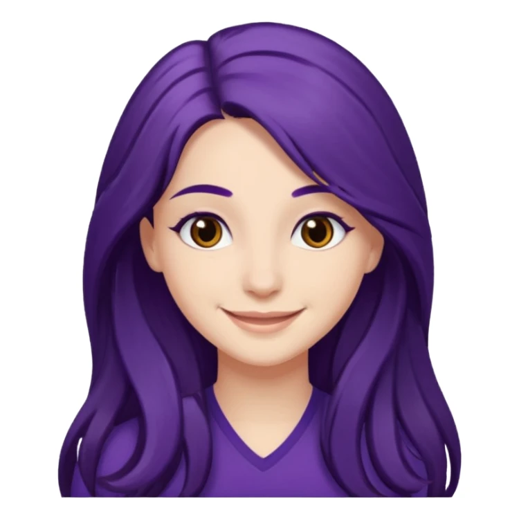 LaurenZside with brown eyes, long dark purple hair sticker
