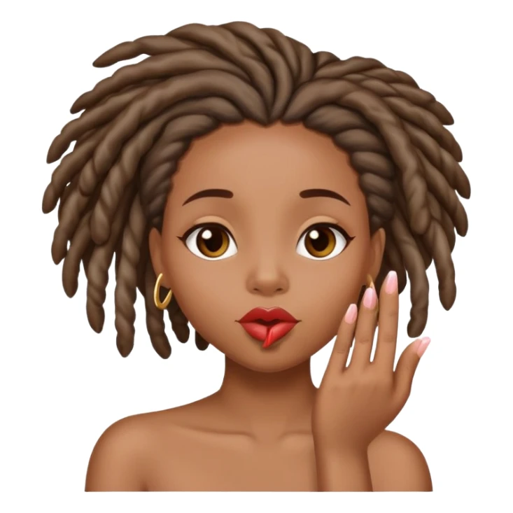 Black girl with locs blowing kisses sticker