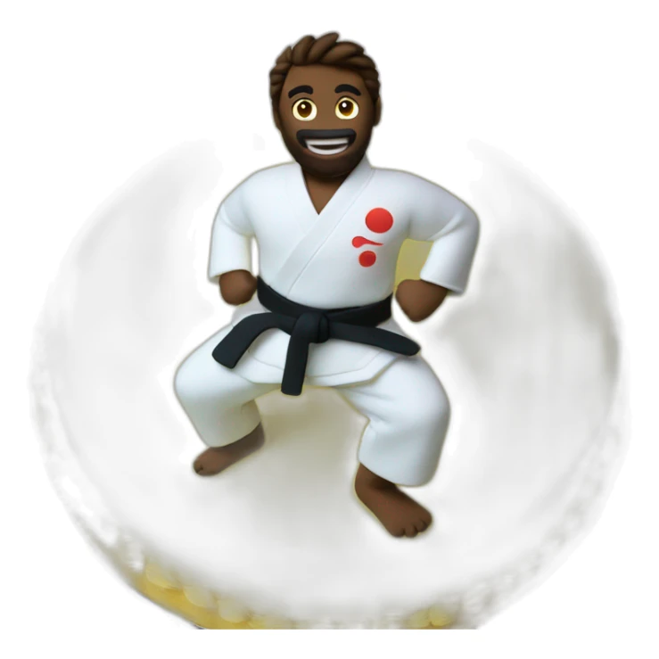 karate on birthday cake sticker