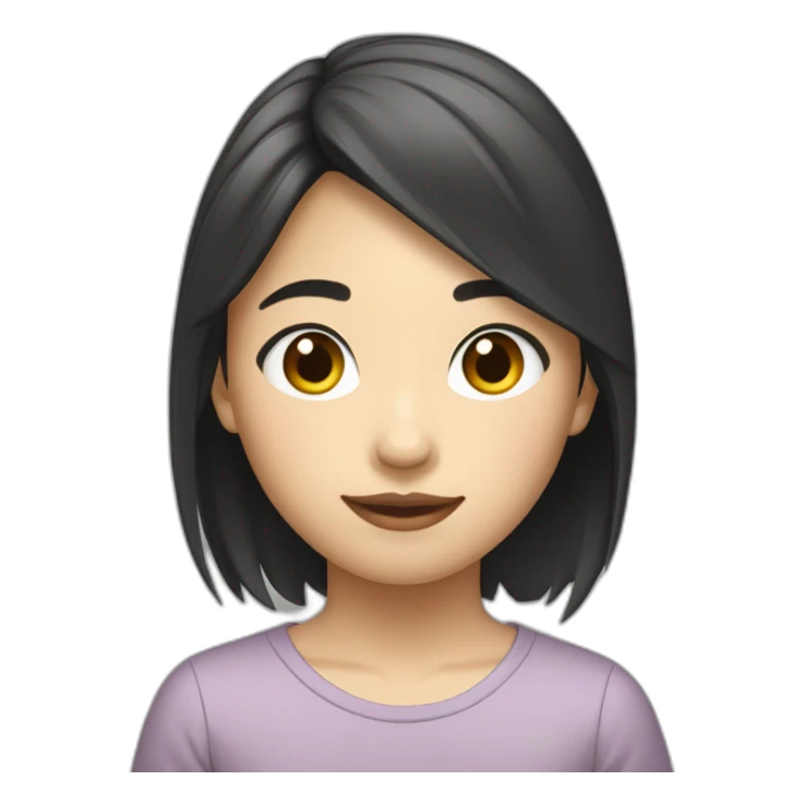 Adolescente asiatique cheveux noirs peau claire sticker