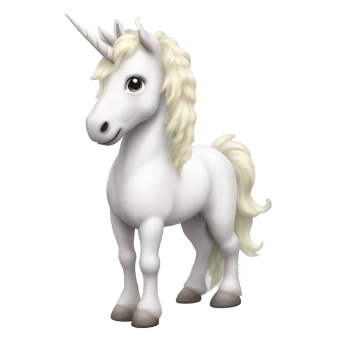 Fullbody four-legged White unicorn with pastel color mane  sticker
