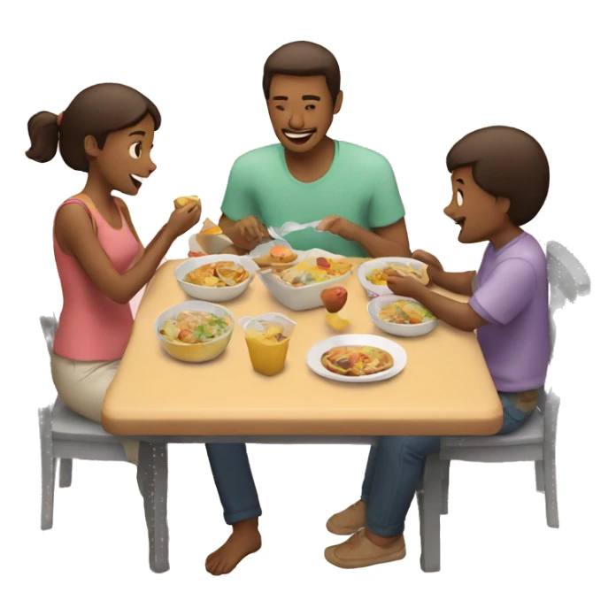Parents eating lunch with their babies sticker