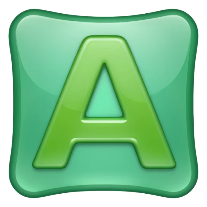 make emolji letter a in light Green color sticker