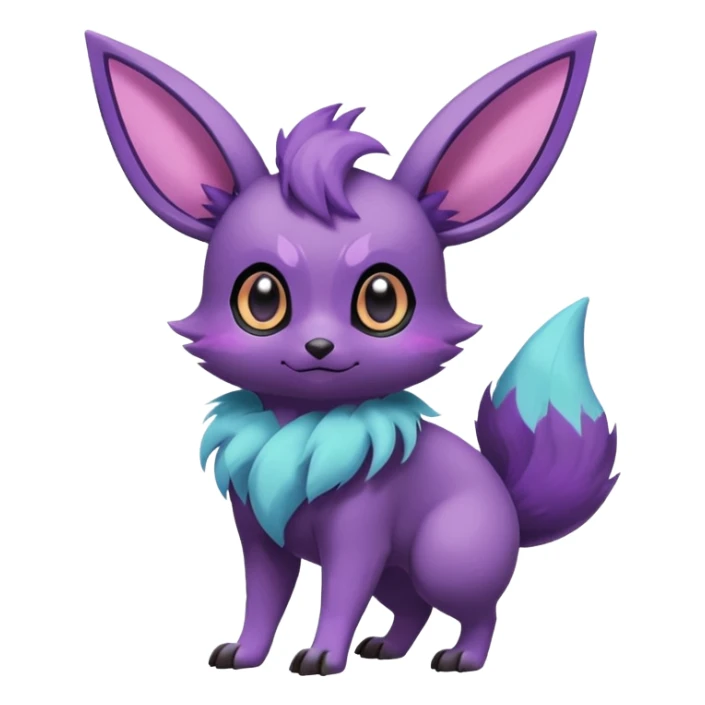 Rare exotic cute epic aestheti-Eevee-Noibat-species-Fakemon-hybrid-creature, with markings, full body sticker