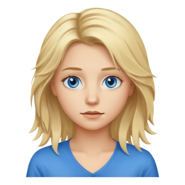 young blonde disheveled hair woman  sticker