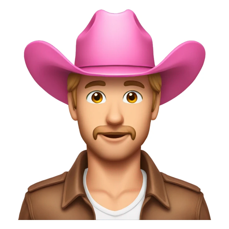 Ryon Gosling wearing pink cowboy hat  sticker