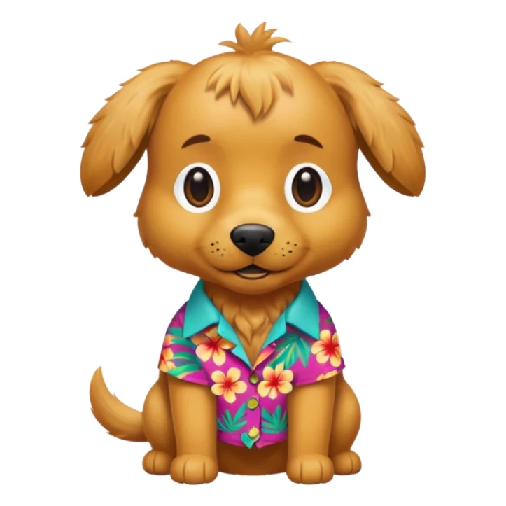 Goldern Dog – wearing colorful aloha shirt sticker