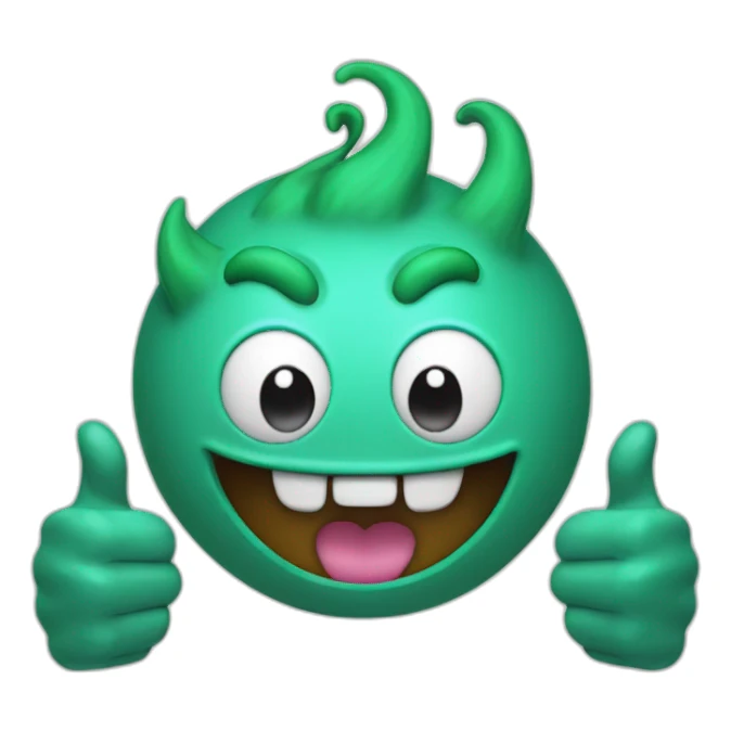 A small video game monster with a thumbs up to signify "GG" (Good Game). sticker