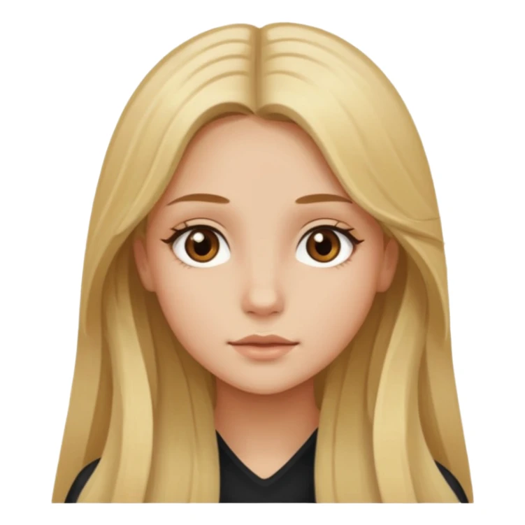 Chica de lentes ojos cafés, cabello largo rubio-castaño aesthetic  sticker