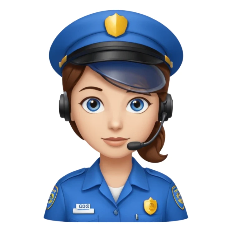 dispatcher female blue eyes brown hair sticker