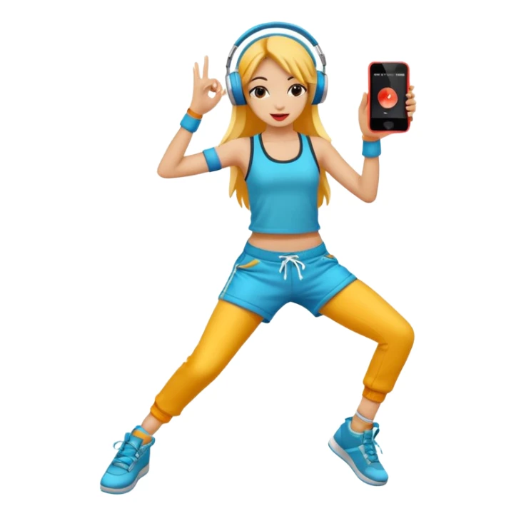 street dancer girl with music player sticker