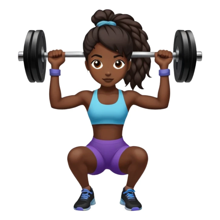 black dark girl tied hair lifting weights gym sticker