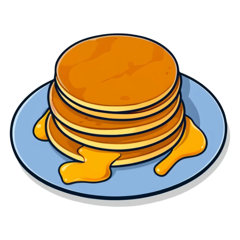 cheese pancakes with honey sticker