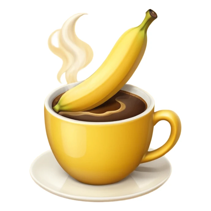 Banana in a cup of coffe sticker