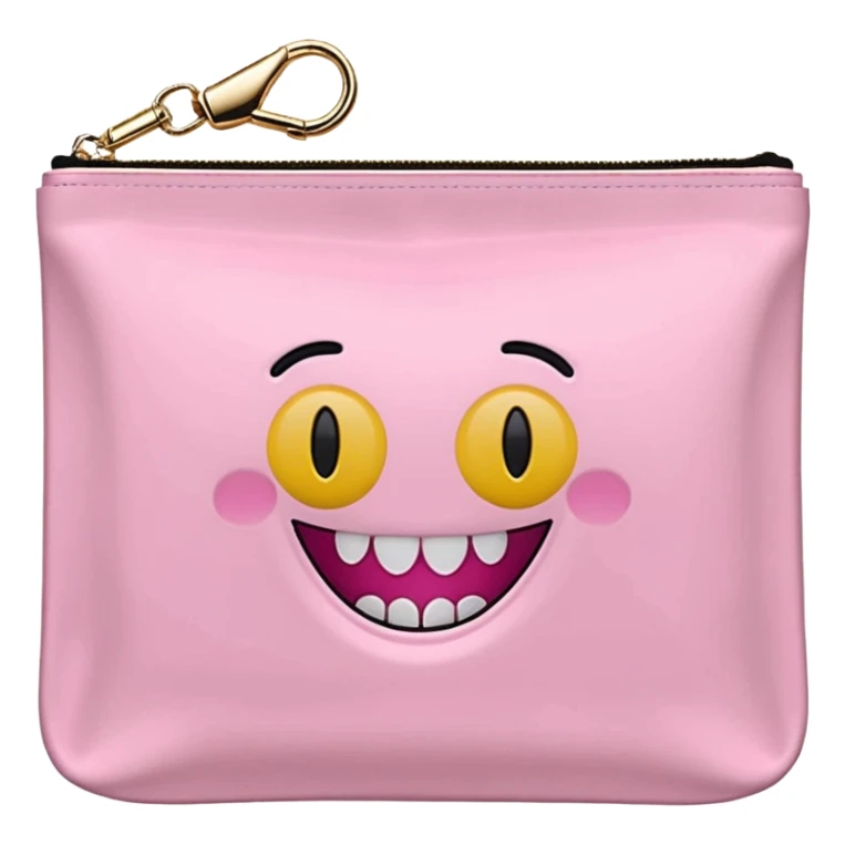 pink stoney clover lane rectangle pouch with shiny gold zipper teeth and a circle zipper puller  sticker
