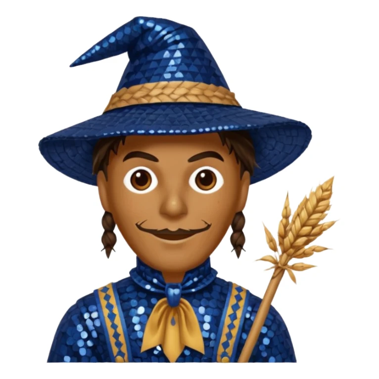 Scarecrow from The Wizard of Oz with dark blue sequin outfit sticker