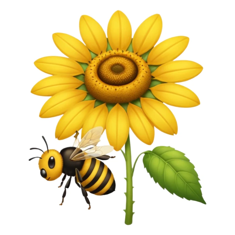  girasol y una aveja grande sticker