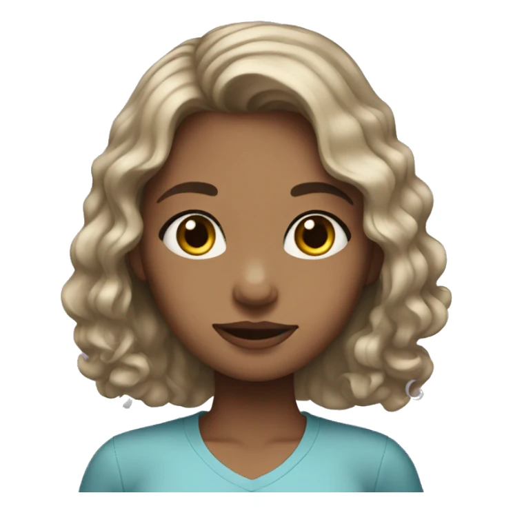 Girl with medium skin tone, blue eyes, and wavy hair  sticker