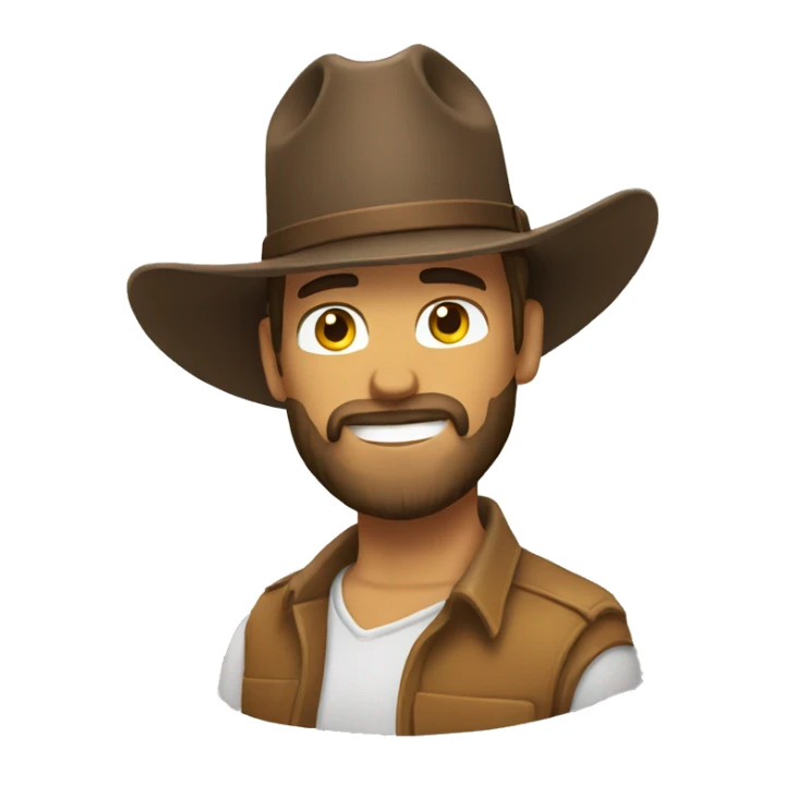 bearded man in cowboy hat riding horse sticker